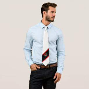 Trinidad und Tobago Wappen auf Weiß Krawatte