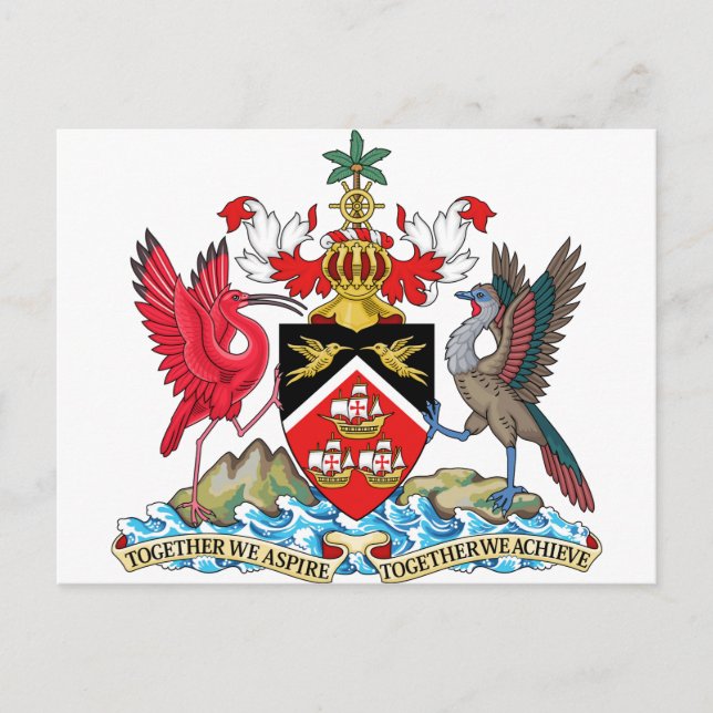 Trinidad und Tobago Wappen Postkarte (Vorderseite)