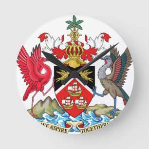 Trinidad und Tobago-Wappen Runde Wanduhr