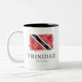 Trinidad-Wasserfarbenflagge | Karibisches Erbe Zweifarbige Tasse