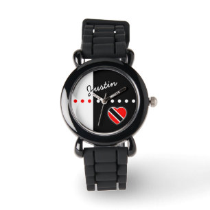 Trinidadian-Herzflagge Armbanduhr