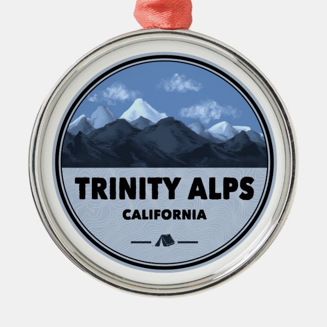 Trinity Alps California Camping Ornament Aus Metall (Vorne)