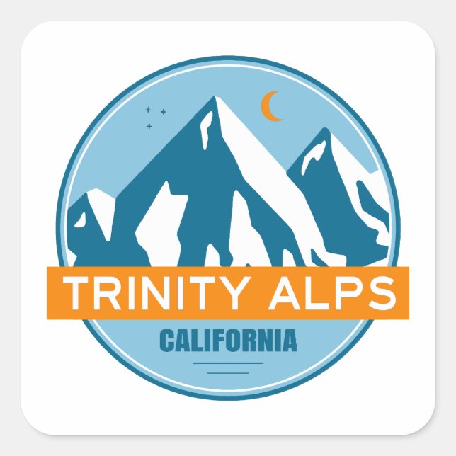 Trinity Alps Kalifornien Quadratischer Aufkleber (Vorderseite)