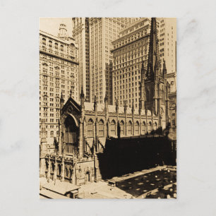 Trinity Church & Church Yard Lower Manhattan NYC Postkarte