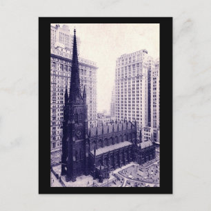 Trinity Church, New York City Vintage auf Deutsch Postkarte