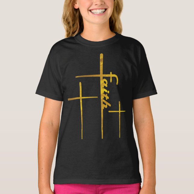 Trinity Cross Christlich Faith Kids Boys Girls T-Shirt (Vorderseite)