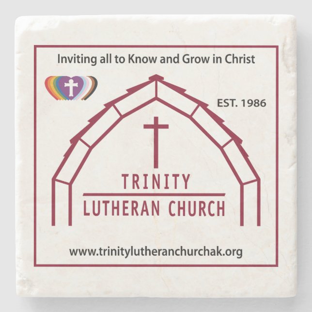 Trinity-Kirchen-Logo Steinuntersetzer (Vorderseite)