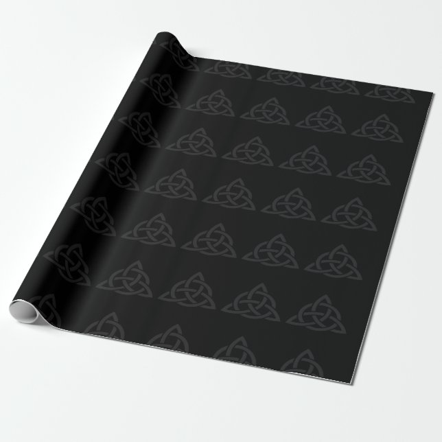 Trinity Knot Black Wrapping Paper Geschenkpapier (Ungerollt)