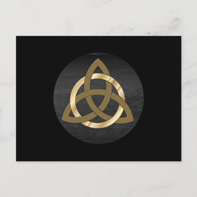 Trinity Knot Celtic Black Gold Postkarte (Vorderseite)