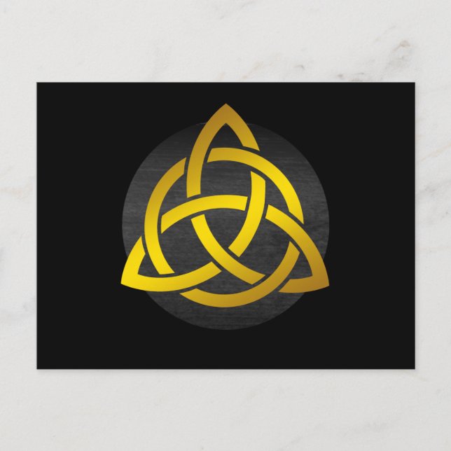 Trinity Knot Celtic Black Gold Postkarte (Vorderseite)