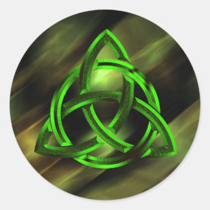 Trinity Knot Celtic Green Metal Glitzer Runder Aufkleber