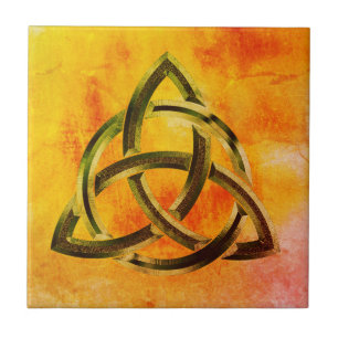 Trinity Knot Celtic Orange Vintag Fire Fliese