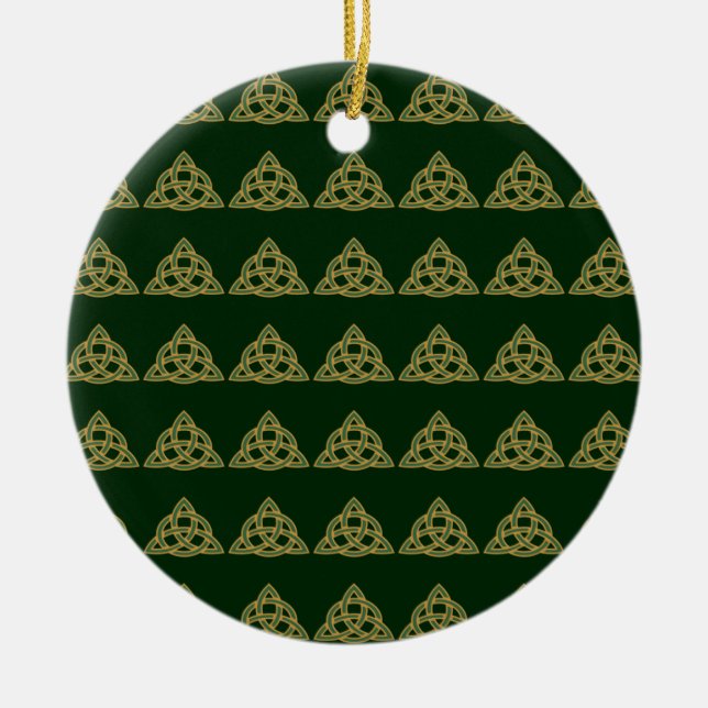 Trinity Knot Green Ornaments Keramik Ornament (Vorne)