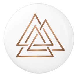 Trinity Knot - Minimalist Bronze Line Art Keramikknauf