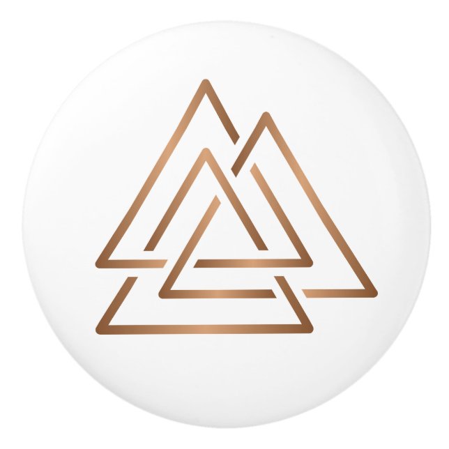 Trinity Knot - Minimalist Bronze Line Art Keramikknauf (Vorderseite)