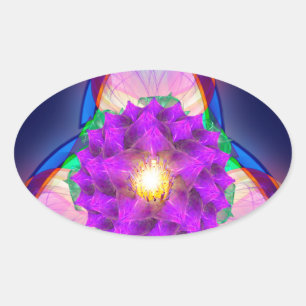 Trinity Lotus Ovaler Aufkleber