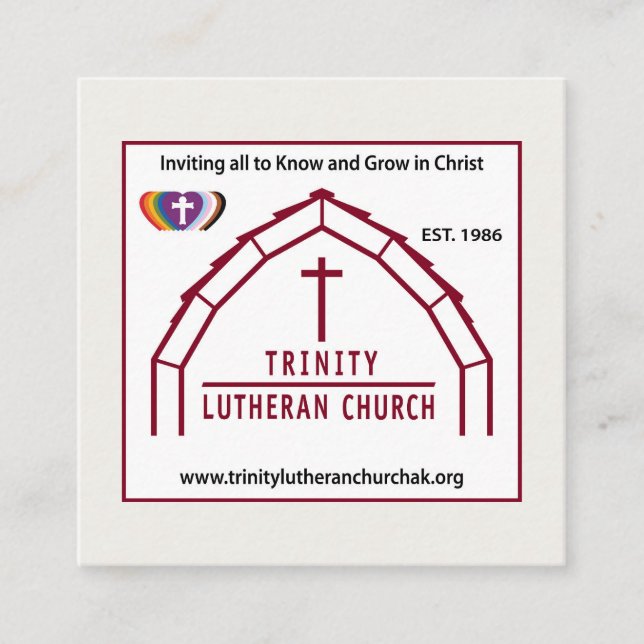 Trinity Luthera Church Business Card Quadratische Visitenkarte (Vorderseite)