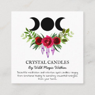 Trinity Moon Intention Crystal Candle Zauber Quadratische Visitenkarte