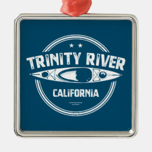 Trinity River California Kayaking Ornament Aus Metall