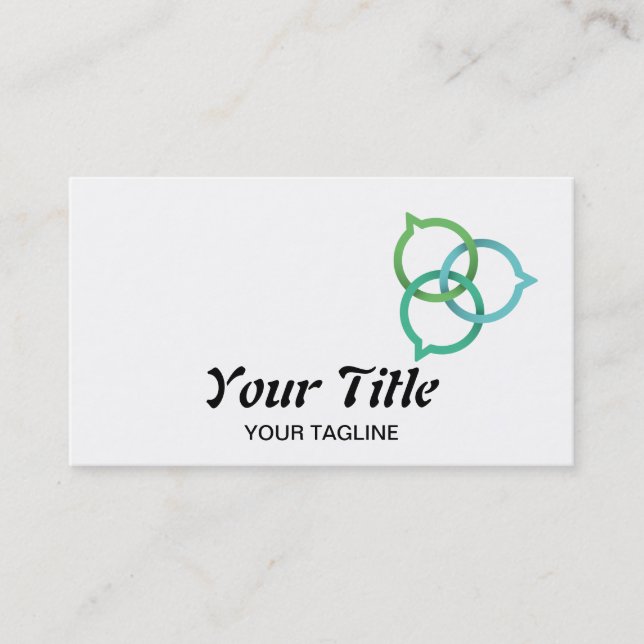 Trinity Speech Bubble Logo (Grüntöne) Visitenkarte (Vorderseite)
