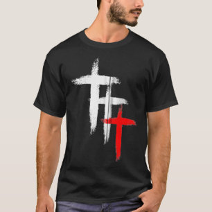 Trinity Vintage Dreifach-Kreuz-Reißverschluss  T-Shirt
