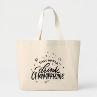 Trink Champagner Hand Lettisch