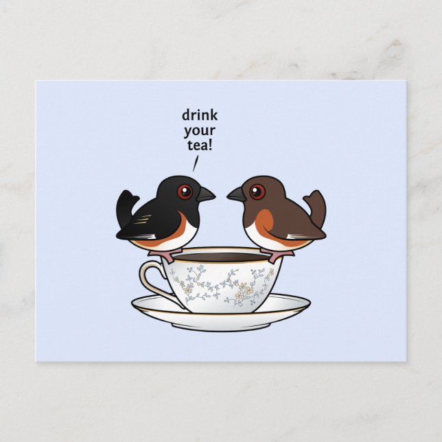 Trink deinen Tee! Postkarte (Vorderseite)