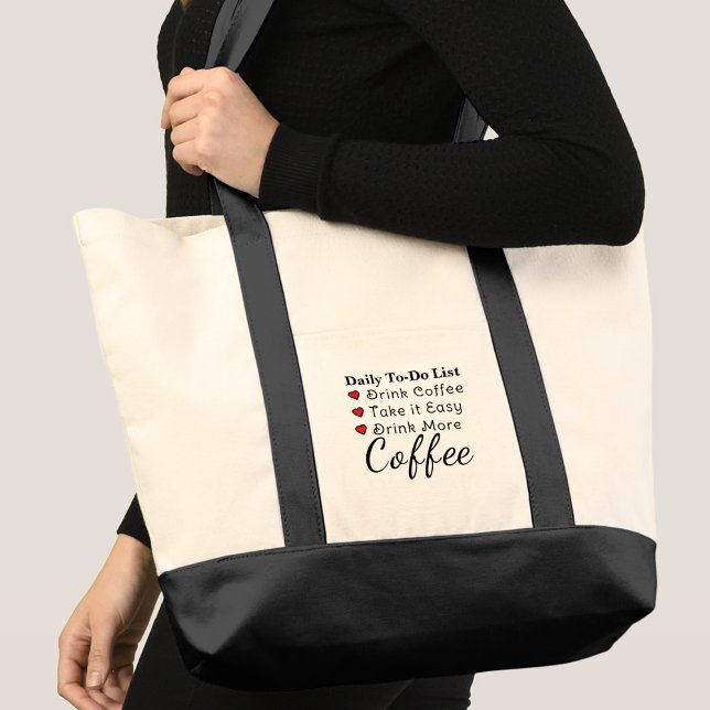 Trink mehr Kaffee, um die rote Liste zu erledigen Tragetasche (Von Creator hochgeladen)