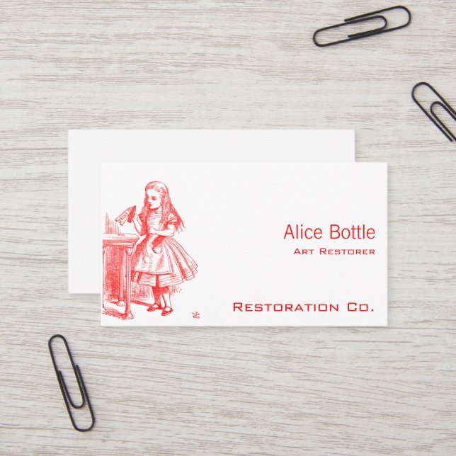 Trink mich (Alice) Visitenkarte (Vorderseite/Rückseite Beispiel)