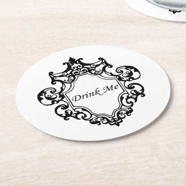 Trink mich! runder pappuntersetzer (Angewinkelt)