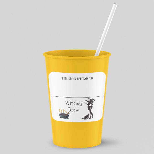 Trinkaufkleber Markenname Hexe Halloween-Party Quadratischer Aufkleber (Von Creator hochgeladen)