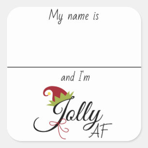 Trinkaufkleber Marker Name Funny Christmas Sprichw Quadratischer Aufkleber