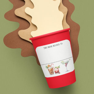 Trinkaufkleber Marker Name Weihnachtsmarken Party Quadratischer Aufkleber