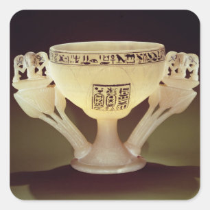 Trinkbecher in Form einer halb geöffneten Quadratischer Aufkleber