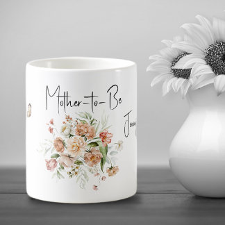 Trinkbecher Mother-to-Be Soft Rosatöne Bouquet Kaffeetasse