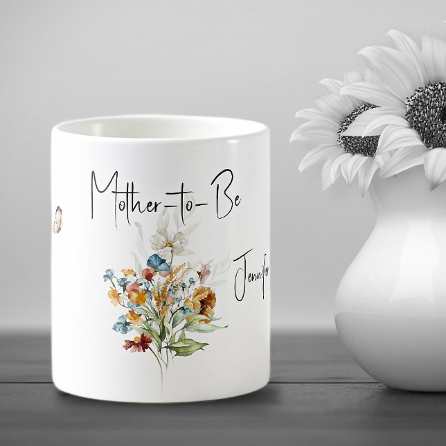 Trinkbecher Mutter-to-Be Bunter Blumenstrauß Kaffeetasse (Von Creator hochgeladen)