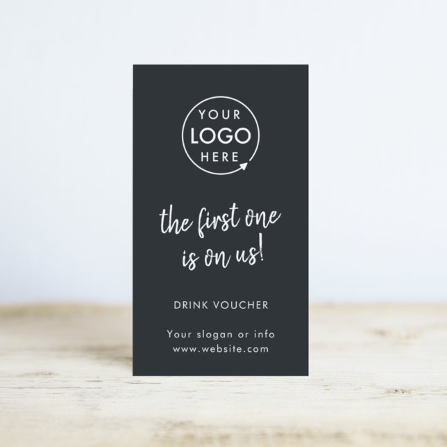 Trinkbeleg | Moderne Black Corporate Event Card Visitenkarte (Von Creator hochgeladen)