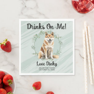 Trinke auf mich! Akita Inu Wedding Reception Serviette