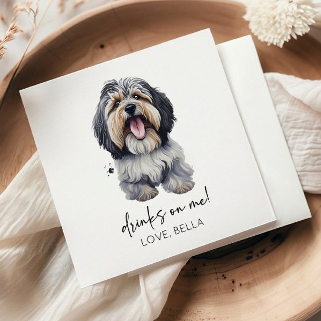 Trinke auf mich! Havanese Dog Wedding Serviette (Von Creator hochgeladen)