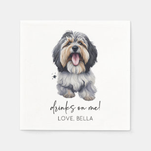Trinke auf mich! Havanese Dog Wedding Serviette
