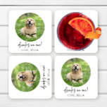 Trinke auf mich! Maßgeschneiderte Hochzeit von Hun Rechteckiger Pappuntersetzer<br><div class="desc">Das sind Getränke auf mir! Custom Picture Dog Cat Pet Hochzeitspapier Untersetzer!</div>