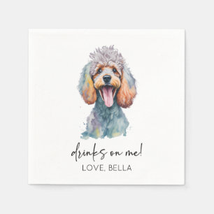 Trinke auf mich! Poodle Dog Pet Wedding Serviette