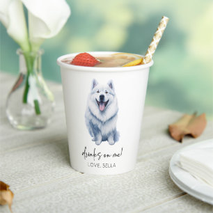 Trinke auf mich! Samoyed Dog Pet Wedding Pappbecher