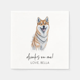 Trinke auf mich! Shiba Inu Dog Pet Wedding Serviette