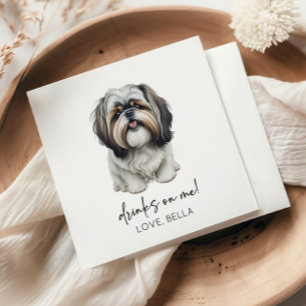 Trinke auf mich! Shih Tzu Dog Pet Wedding Serviette