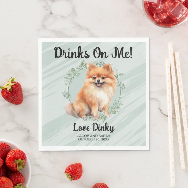 Trinke auf mich! Spitz Hochzeitstier Serviette (Beispiel)