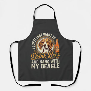 Trinke Bier Beagle Hund Craft Ale Flasche Hopfen Schürze