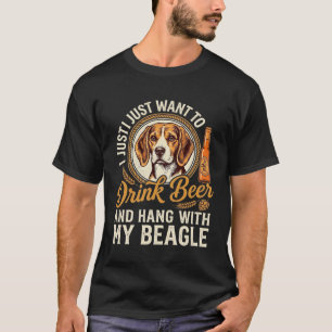 Trinke Bier Beagle Hund Craft Ale Flasche Hopfen T-Shirt