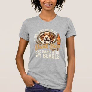 Trinke Bier Beagle Hund Craft Ale Flasche Hopfen T-Shirt