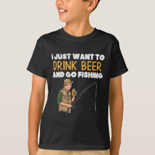 Trinke Bier, geh angeln Lustiges Trinken Fischer A T-Shirt